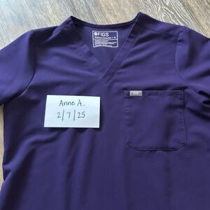 Figs Catarina Scrub Top Purple Jam